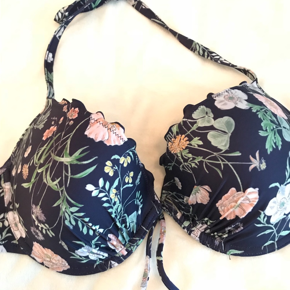 Navy and Floral Bikini